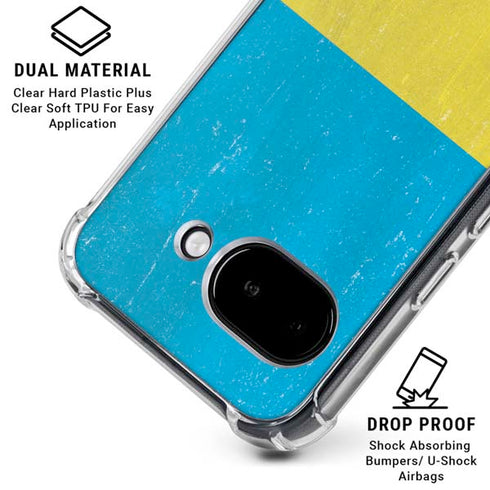 Ukraine Flag Distressed Google Pixel 9a Clear Case